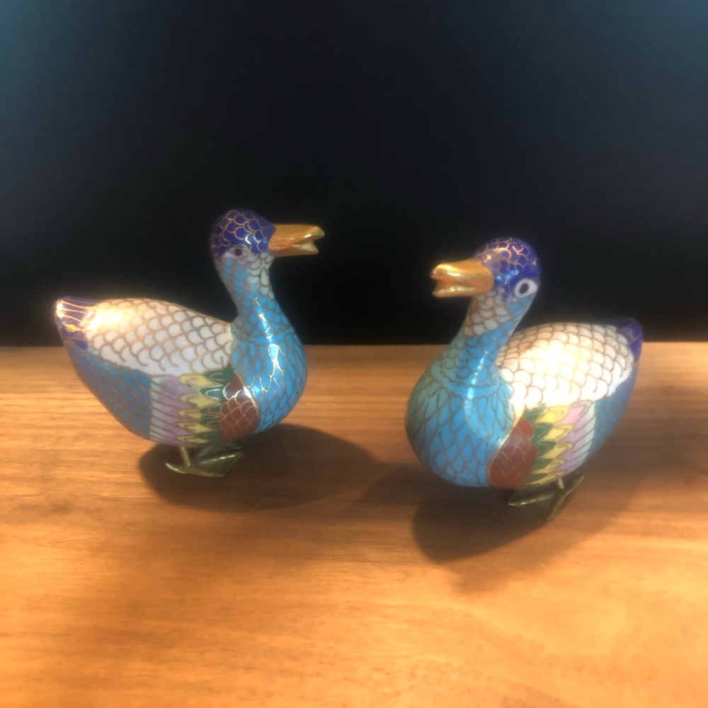 Vintage Cloisonné ducks